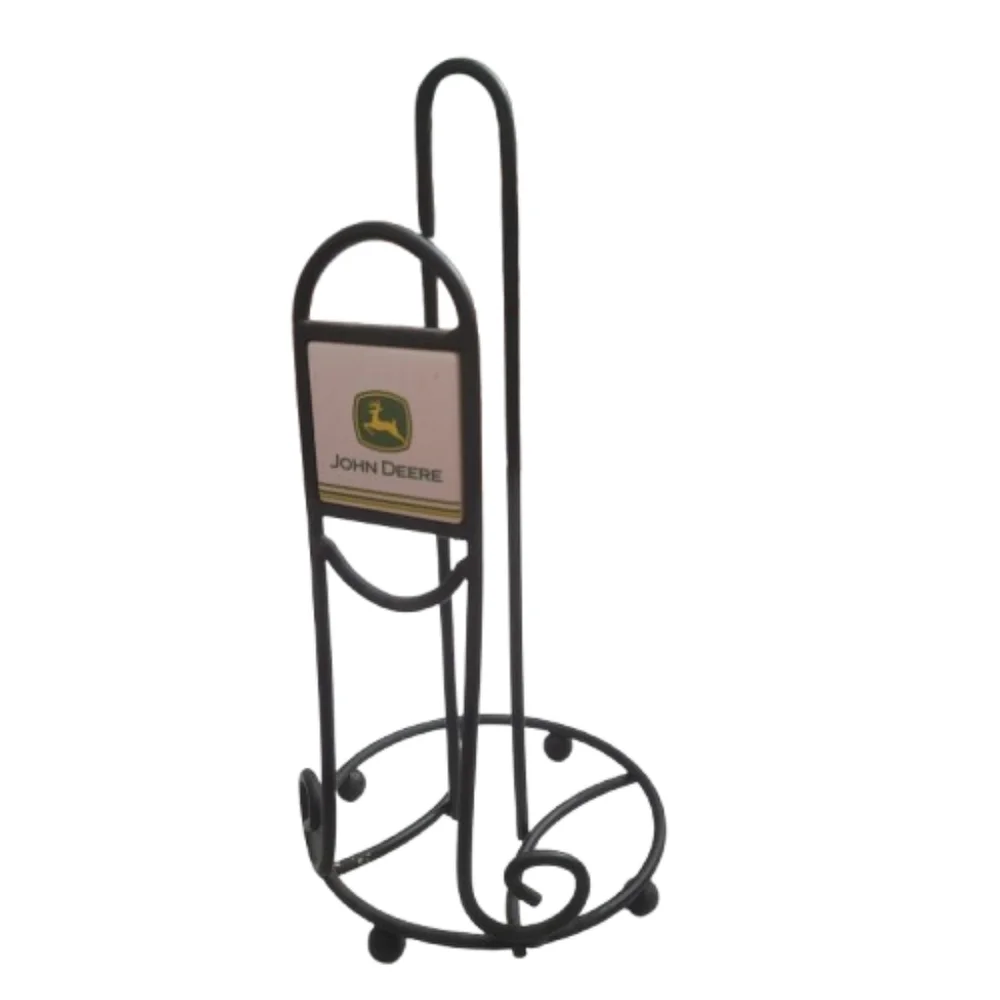 John Deere Paper Towel Holder Black Metal Vintage